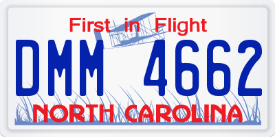 NC license plate DMM4662