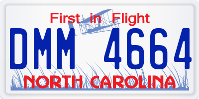 NC license plate DMM4664