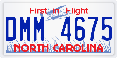 NC license plate DMM4675