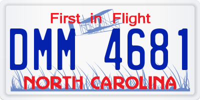 NC license plate DMM4681