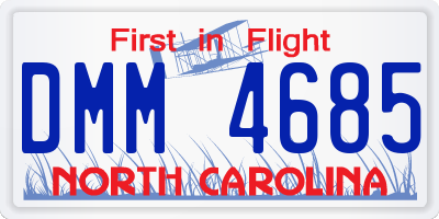 NC license plate DMM4685