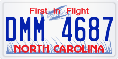 NC license plate DMM4687