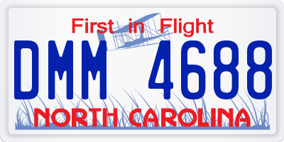 NC license plate DMM4688