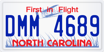 NC license plate DMM4689