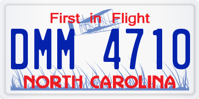 NC license plate DMM4710