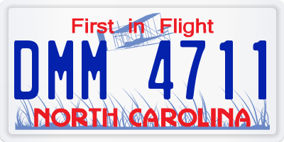 NC license plate DMM4711