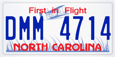 NC license plate DMM4714