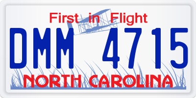 NC license plate DMM4715