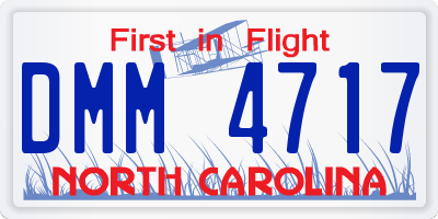 NC license plate DMM4717