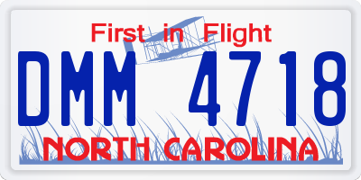 NC license plate DMM4718