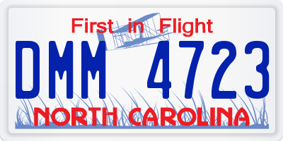NC license plate DMM4723