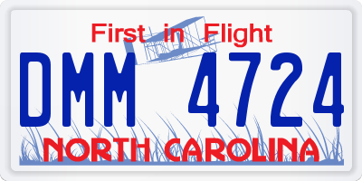 NC license plate DMM4724