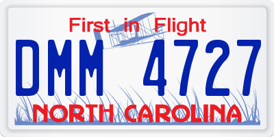 NC license plate DMM4727