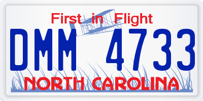 NC license plate DMM4733