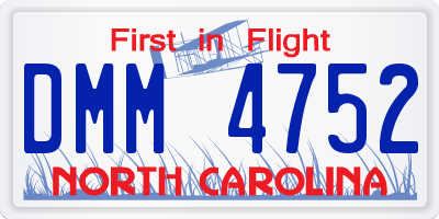 NC license plate DMM4752