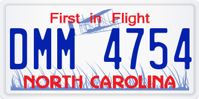 NC license plate DMM4754