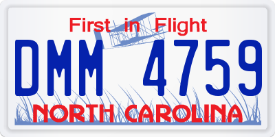 NC license plate DMM4759