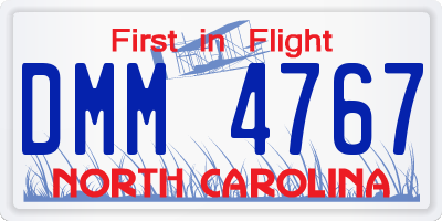 NC license plate DMM4767