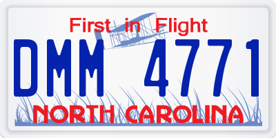 NC license plate DMM4771