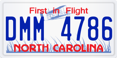 NC license plate DMM4786