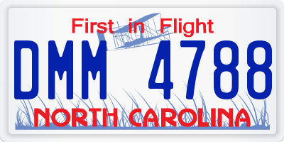 NC license plate DMM4788