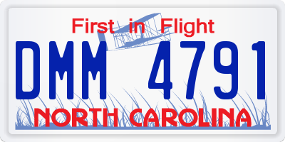 NC license plate DMM4791