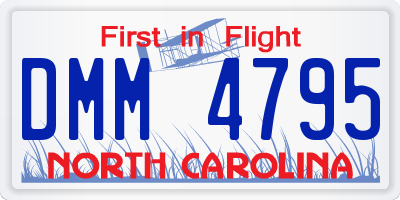 NC license plate DMM4795