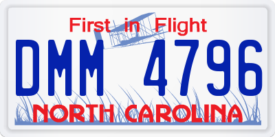 NC license plate DMM4796