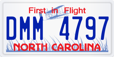 NC license plate DMM4797