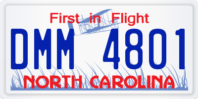 NC license plate DMM4801