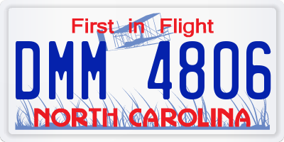 NC license plate DMM4806