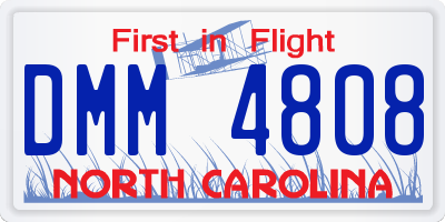 NC license plate DMM4808