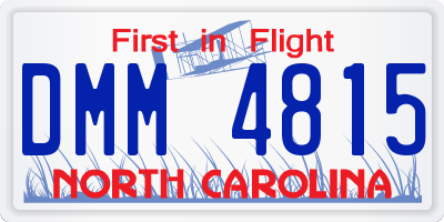 NC license plate DMM4815