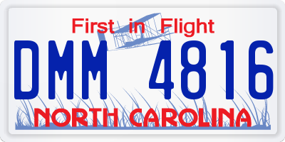 NC license plate DMM4816