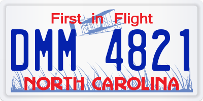 NC license plate DMM4821