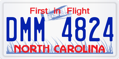 NC license plate DMM4824