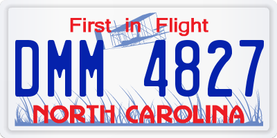 NC license plate DMM4827