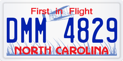 NC license plate DMM4829