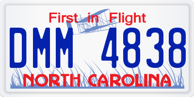 NC license plate DMM4838