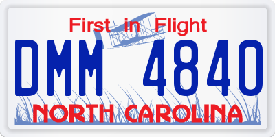 NC license plate DMM4840