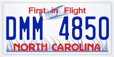 NC license plate DMM4850