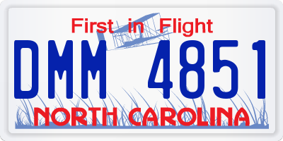 NC license plate DMM4851