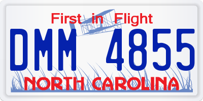 NC license plate DMM4855