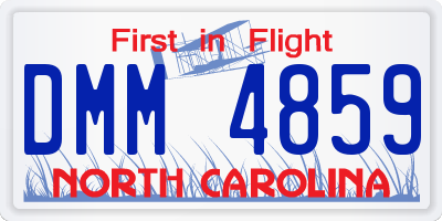 NC license plate DMM4859