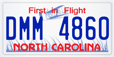 NC license plate DMM4860