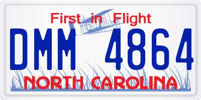 NC license plate DMM4864