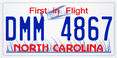 NC license plate DMM4867