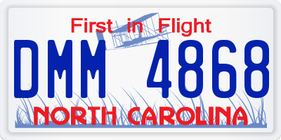 NC license plate DMM4868