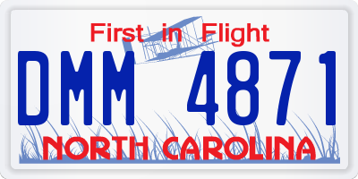 NC license plate DMM4871
