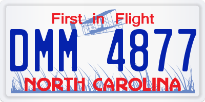 NC license plate DMM4877